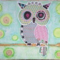 owl collage 40x30cm $35
